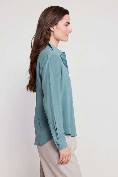 The Shirt By Rochelle Behrens The Silk Shirt In Green