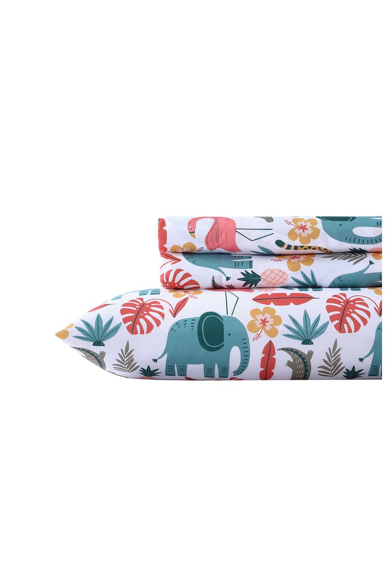 Wild Animals Microfiber Sheet Set, Main, color, PINK
