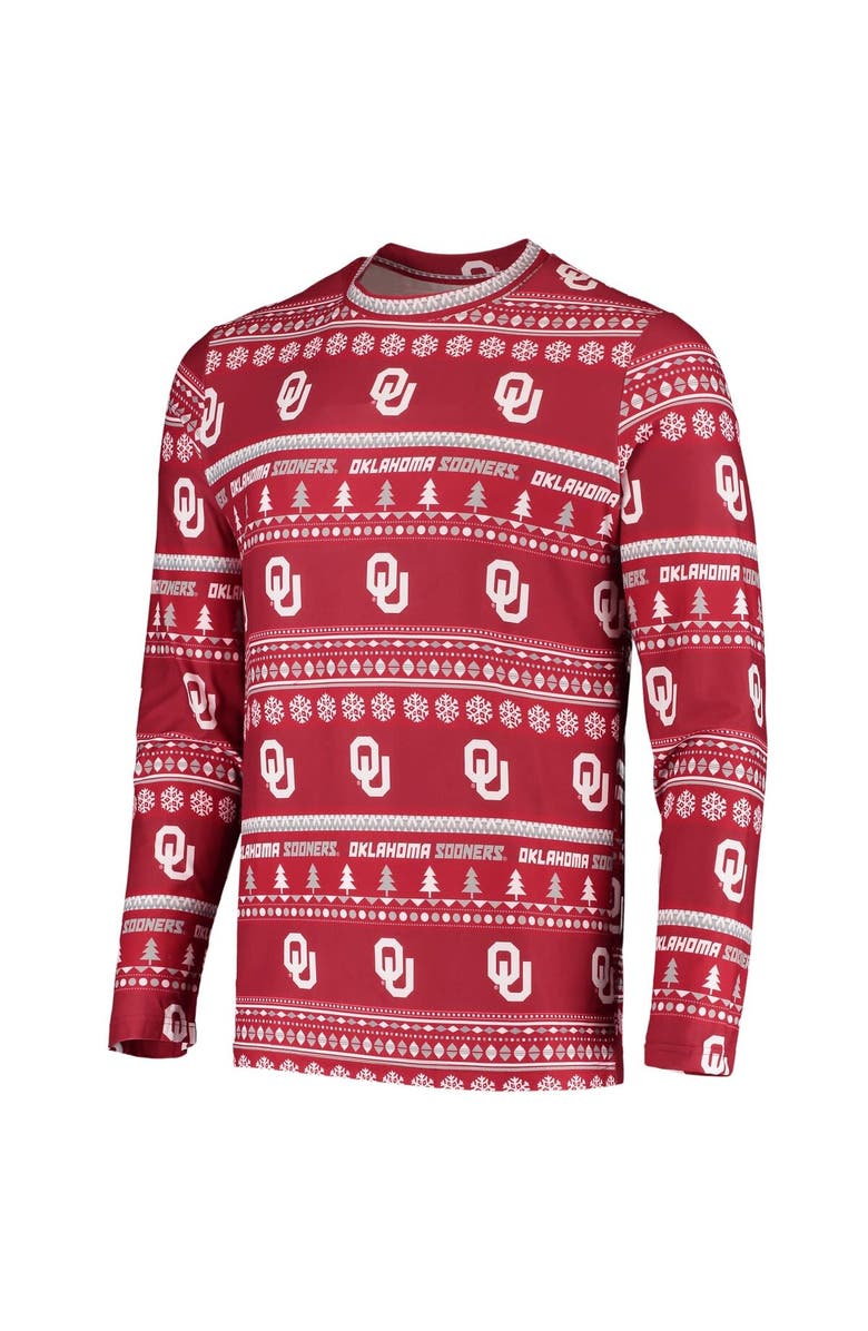 CONCEPTS SPORT Men's Concepts Sport Crimson Oklahoma Sooners Ugly Sweater Knit Long Sleeve Top and Pant Set, Alternate, color, Crimson