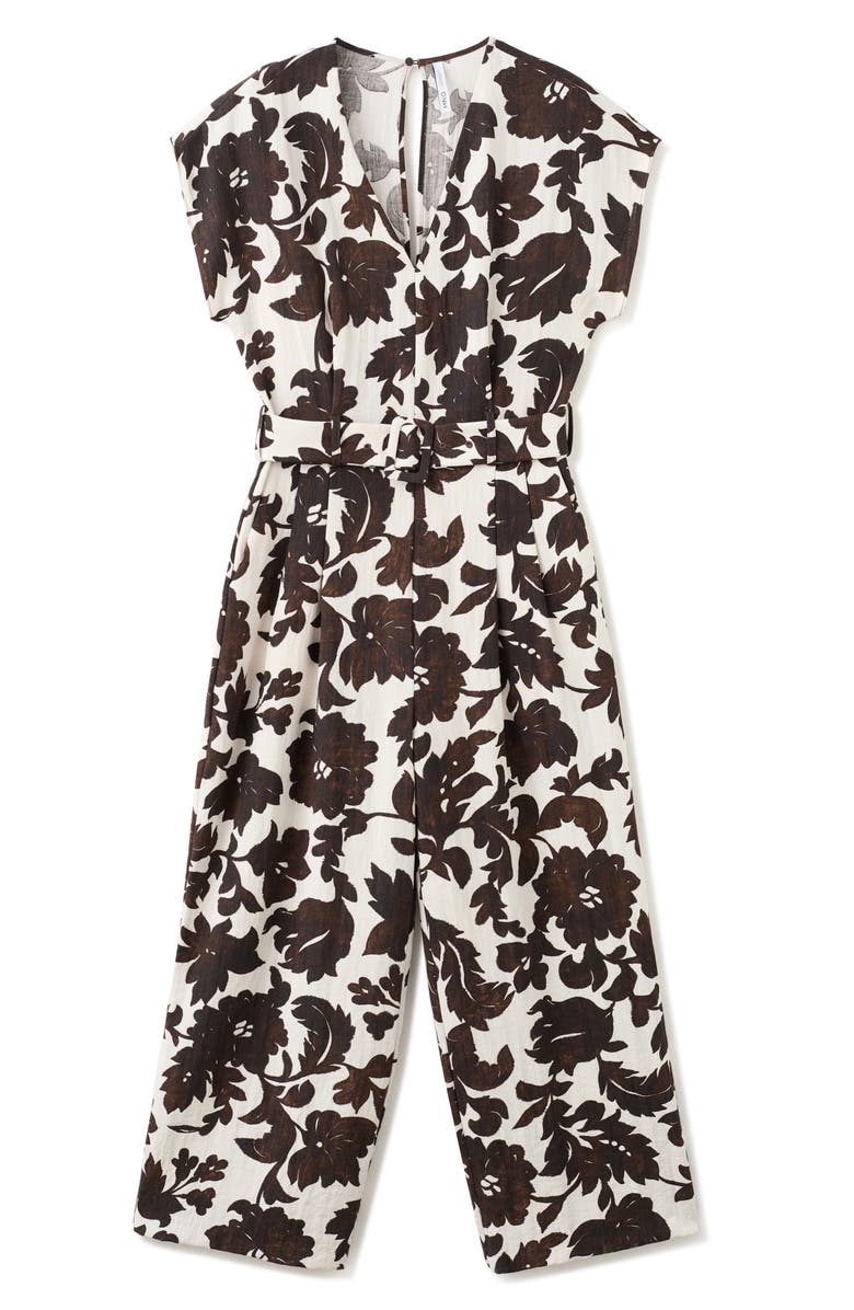 MANGO Floral Print Wide Leg Jumpsuit, Main, color, 