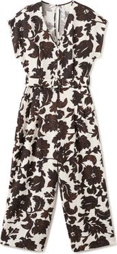 MANGO Floral Print Wide Leg Jumpsuit