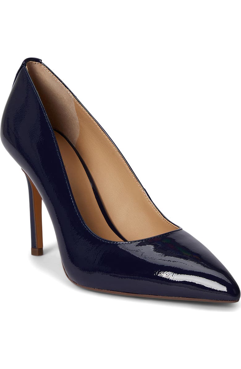 Ralph Lauren Lindella II Pointed Toe Pump, Main, color, Refined Navy