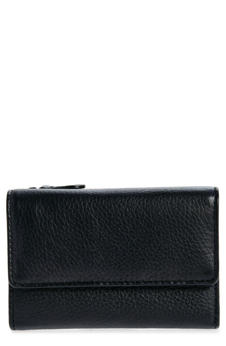 MUNDI SMALL LEATHER GOODS Rio Indexter Trifold Leather Wallet, Main, color, Black