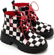 Hot Chocolate Design Checkmate Chunky Platform Boots