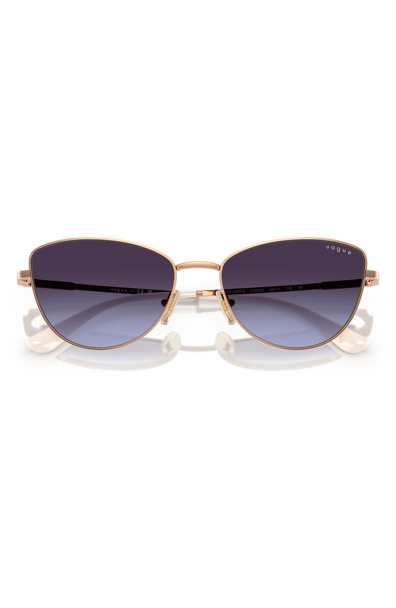 VOGUE 56mm Polarized Butterfly Sunglasses, Alternate, color, Rose Gold
