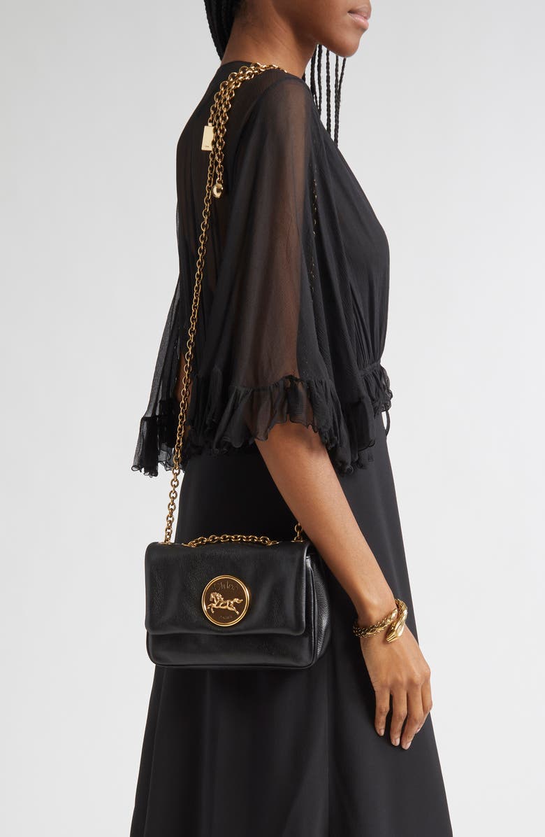 Chloé Heritage Leather Shoulder Bag, Alternate, color, Black