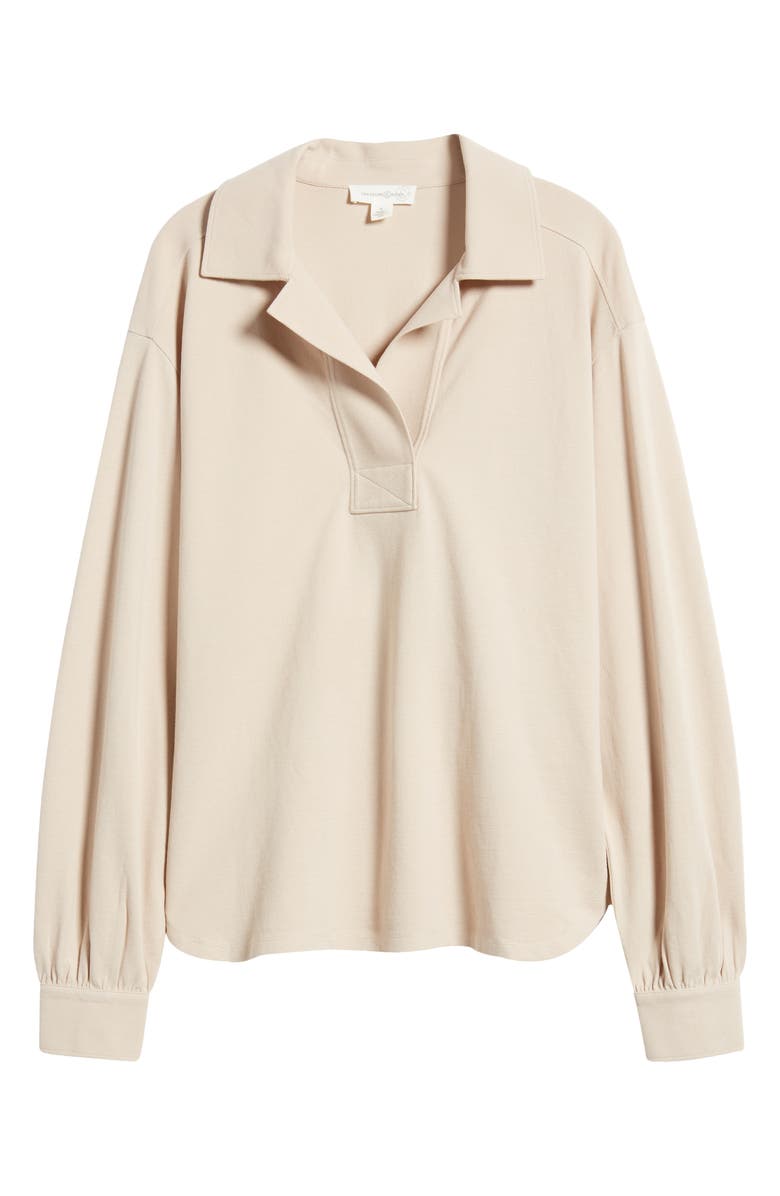 Treasure & Bond Oversize Long Sleeve Cotton Polo, Alternate, color,