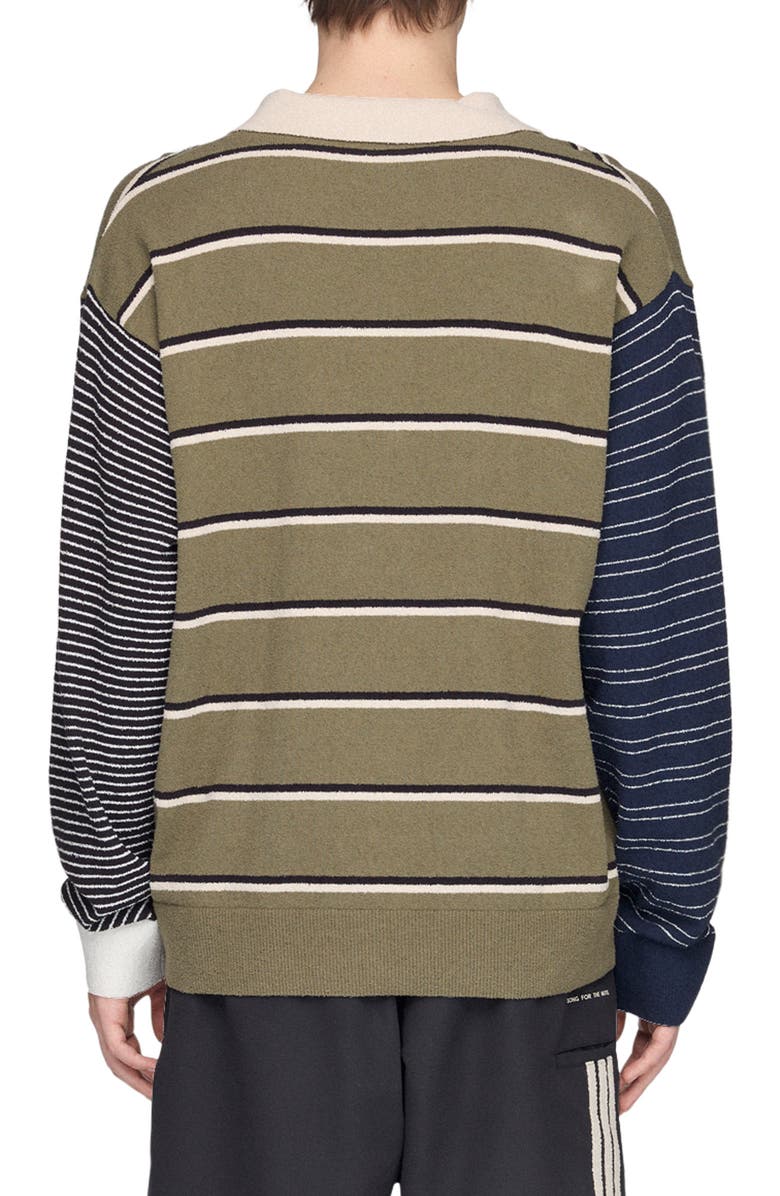 adidas Originals SFTM007 Long Sleeve Polo, Alternate, color, Olive Strata/ Alumina/ Black