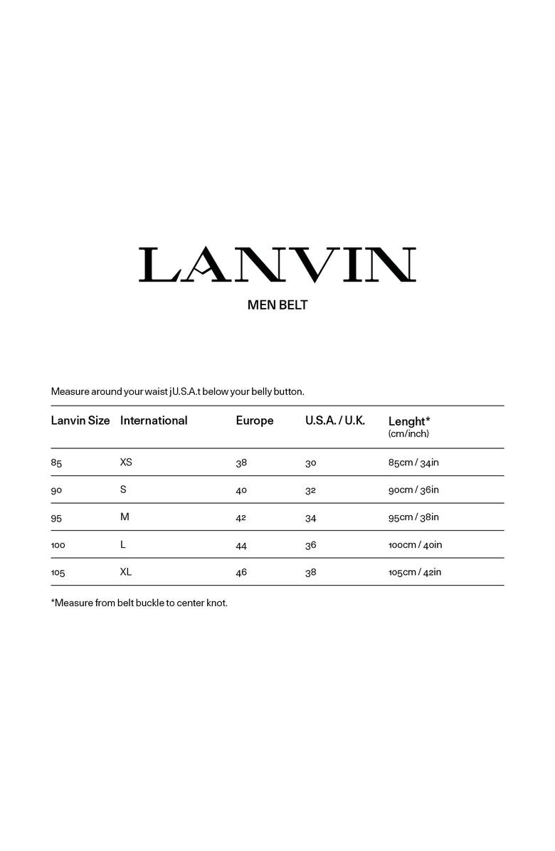 Lanvin COMPAGNON LEATHER BELT, Alternate, color, Black