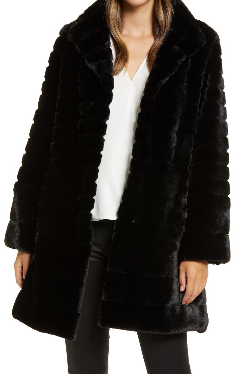 Gallery Faux Fur Coat, Main, color,