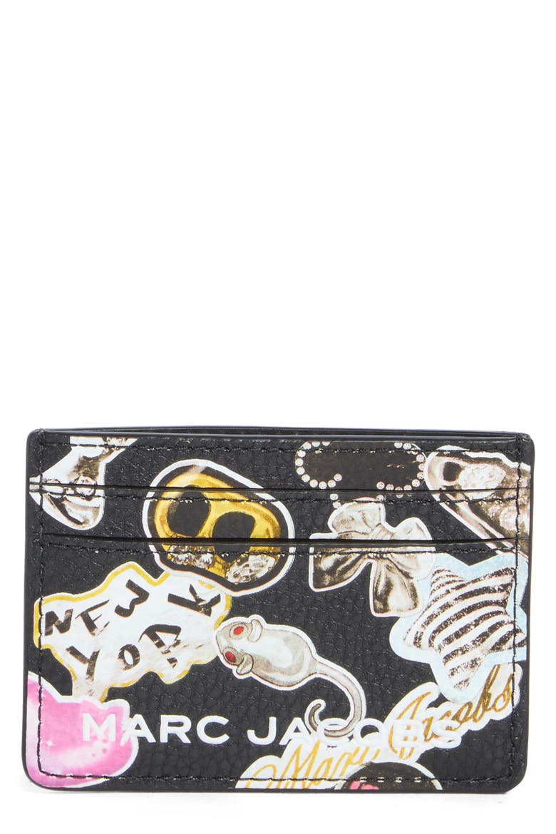 Sticker Bold Card Case, Main, color, BLACK MULTI
