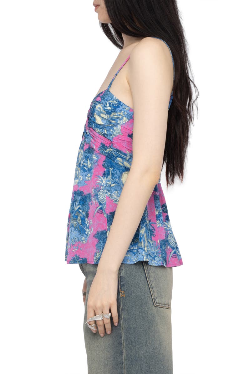 Zadig & Voltaire Cippie Wild Jungle Print Crepe Camisole, Alternate, color, Lady