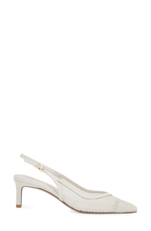 Reiss Sirena Pointed Toe Kitten Heel Slingback Pump In White