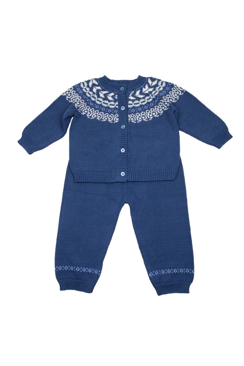 Fair Isle Pant Set for Infant, Main, color, Blue Multi