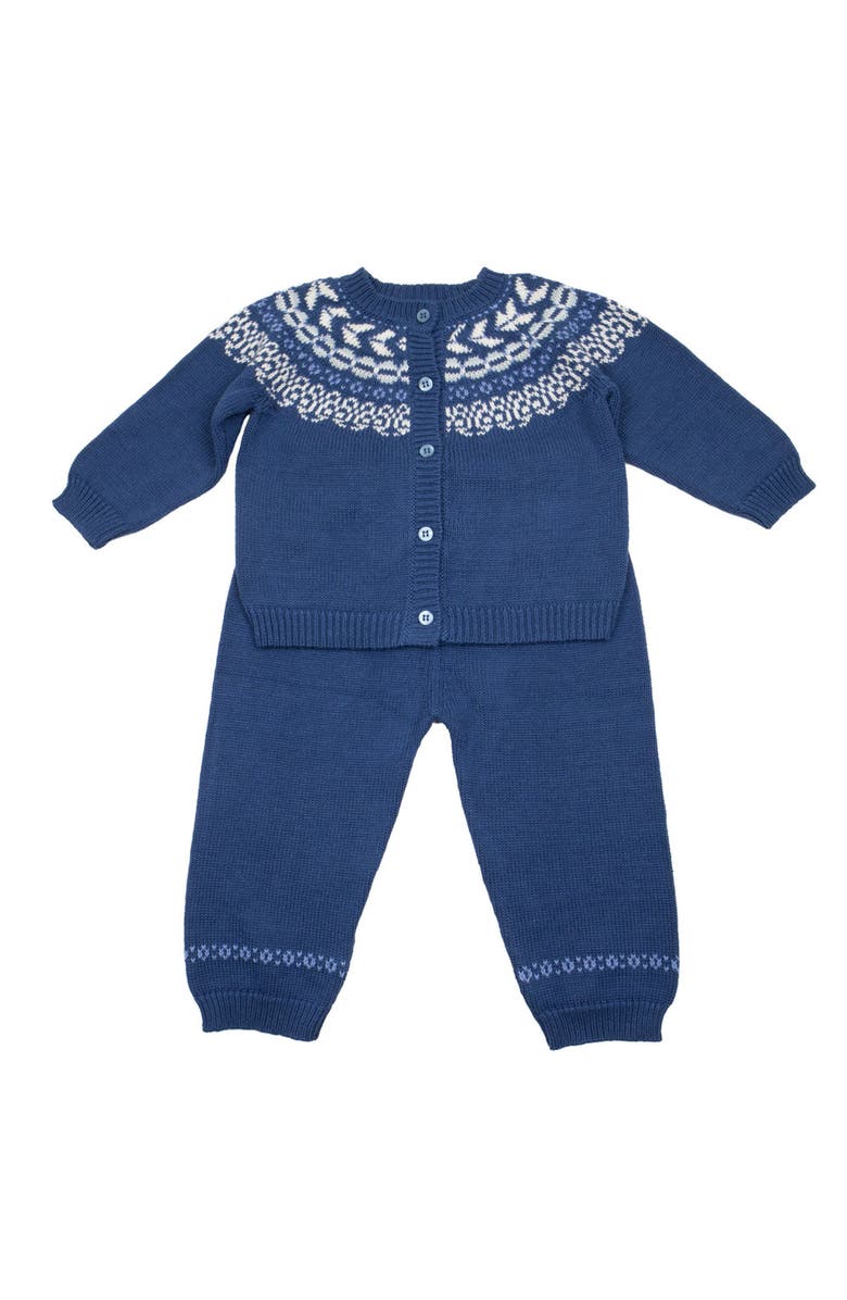 Cuclie Fair Isle Pant Set for Infant, Main, color, Blue Multi