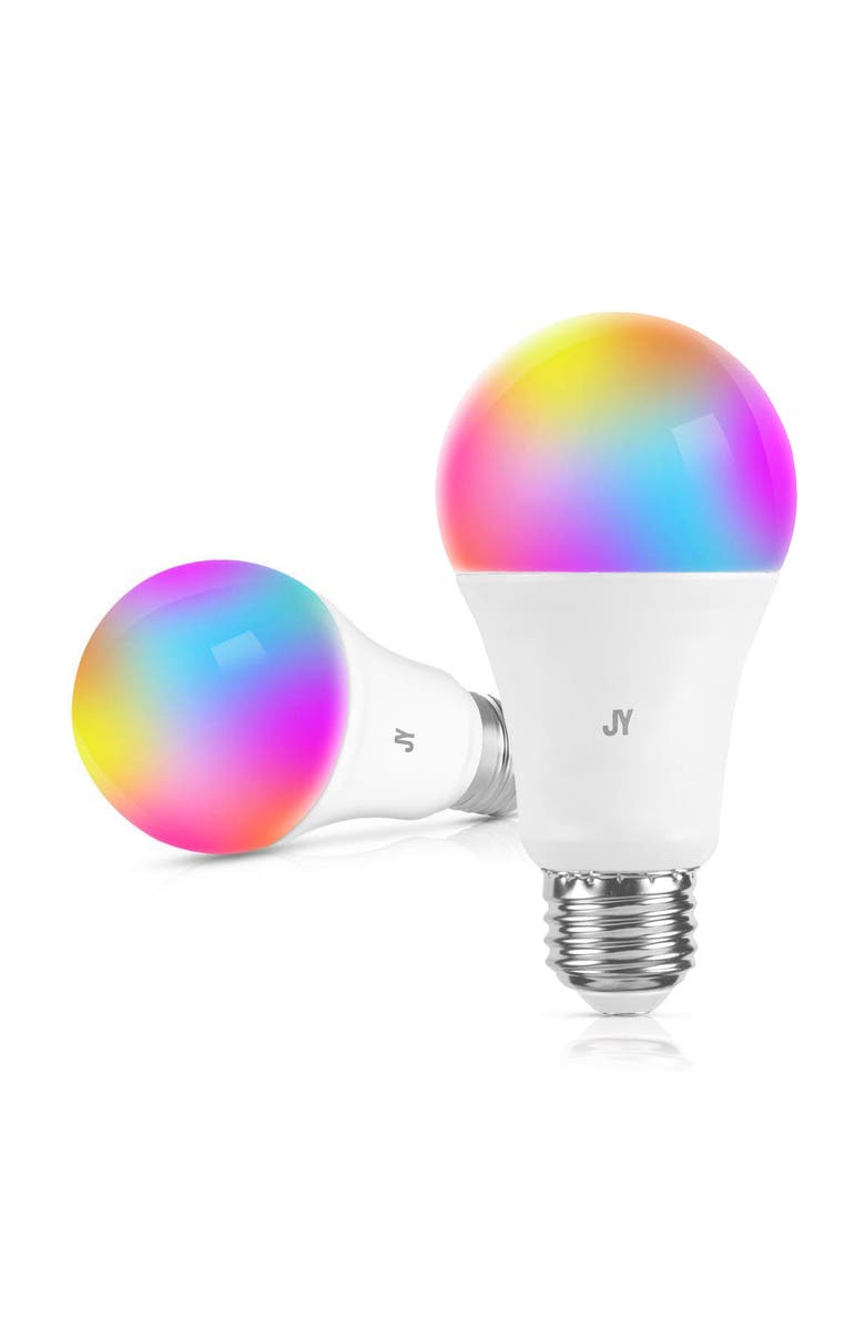 JONATHAN Y Smart A19 Dimmable Light Bulb - Dimmable Color Changing LED; Compatible with Alexa and Google Home Assistant, No Hub Required, Main, color, White