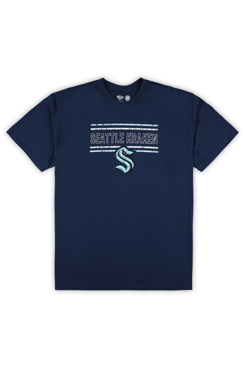 Men's Deep Sea Blue/Gray Seattle Kraken Big & Tall T-Shirt & Pajama Pants Sleep Set, Alternate, color, Navy