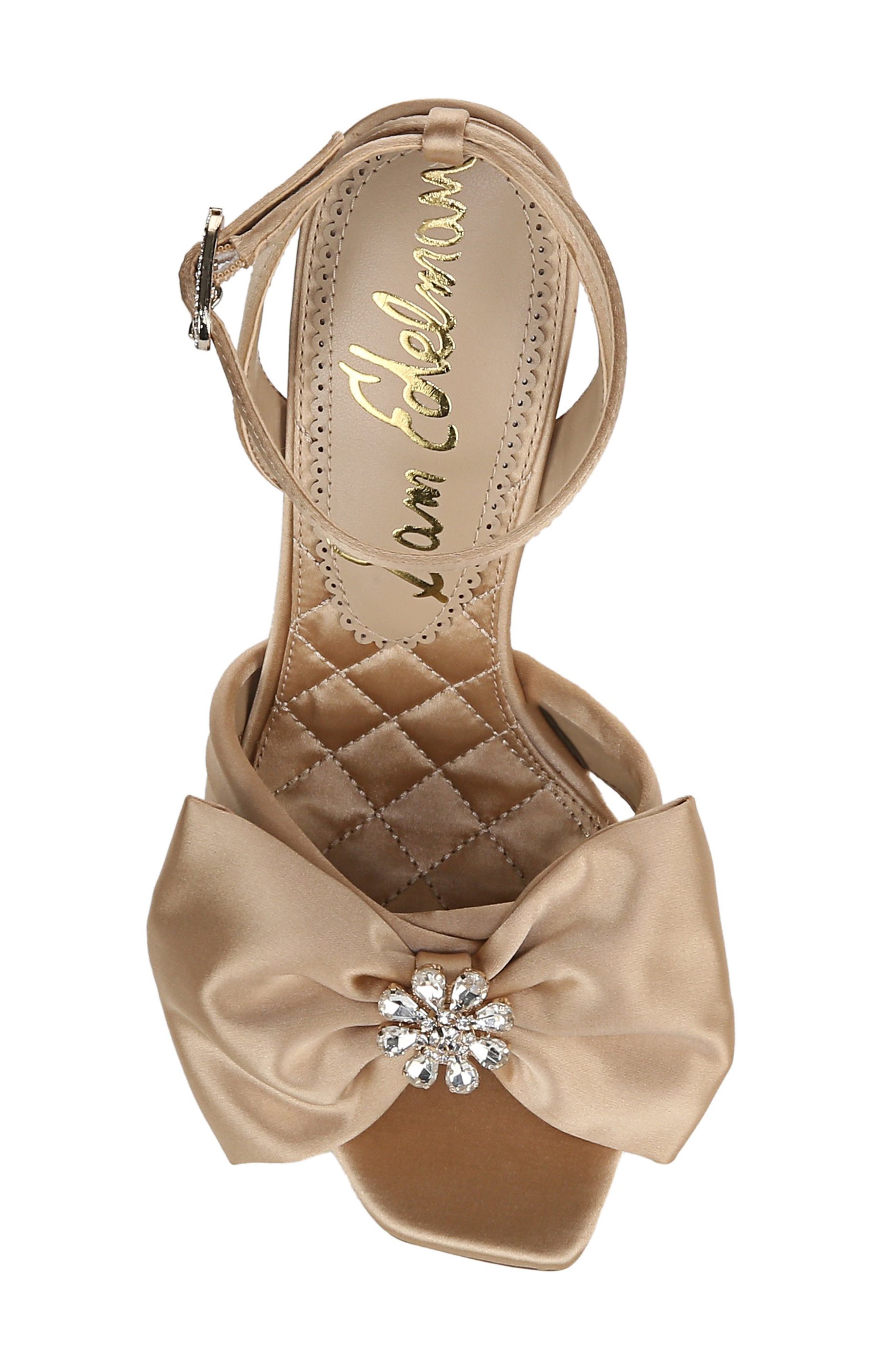 Sam Edelman Lexi Bow Ankle Strap Sandal, Alternate, color, Champange