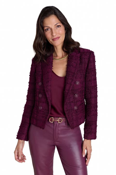 Gabrielle Double Breasted Tweed Blazer
