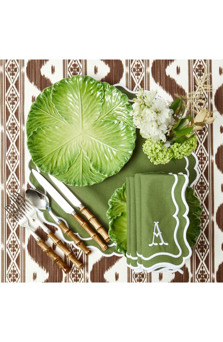 Mrs. Alice Serena Cabbage Dinner Plates, Alternate, color, Green