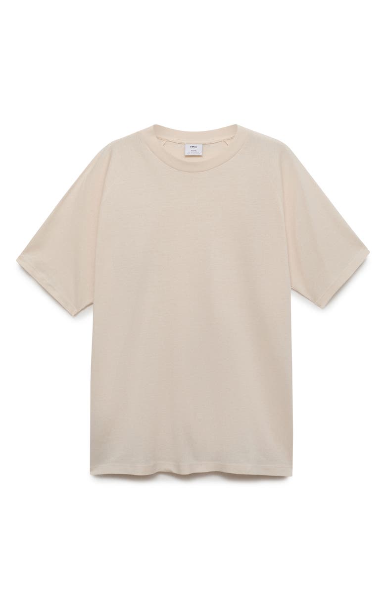 MANGO Relaxed Fit Cotton & Linen Raglan T-Shirt, Alternate, color, Sand