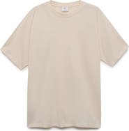 MANGO Relaxed Fit Cotton & Linen Raglan T-Shirt