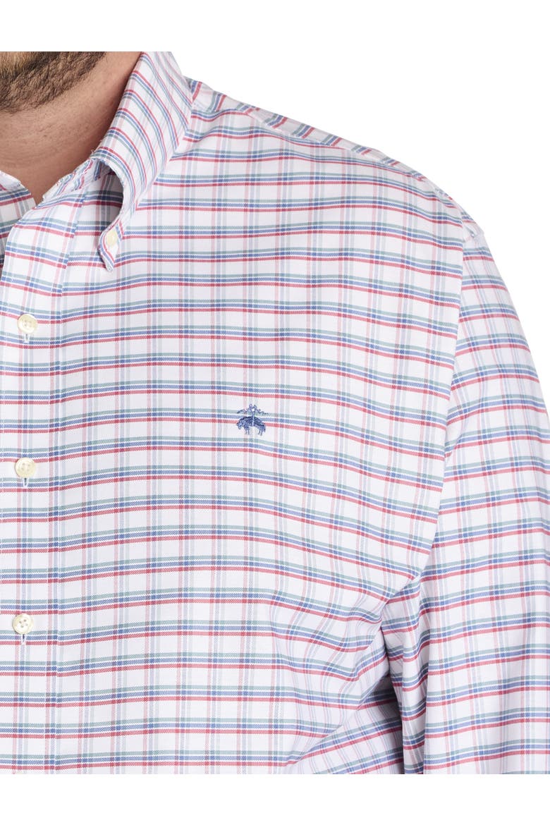 Big & Tall Non-Iron Check Sport Shirt, Alternate, color, GRPHCHCK IVRY RD GRN
