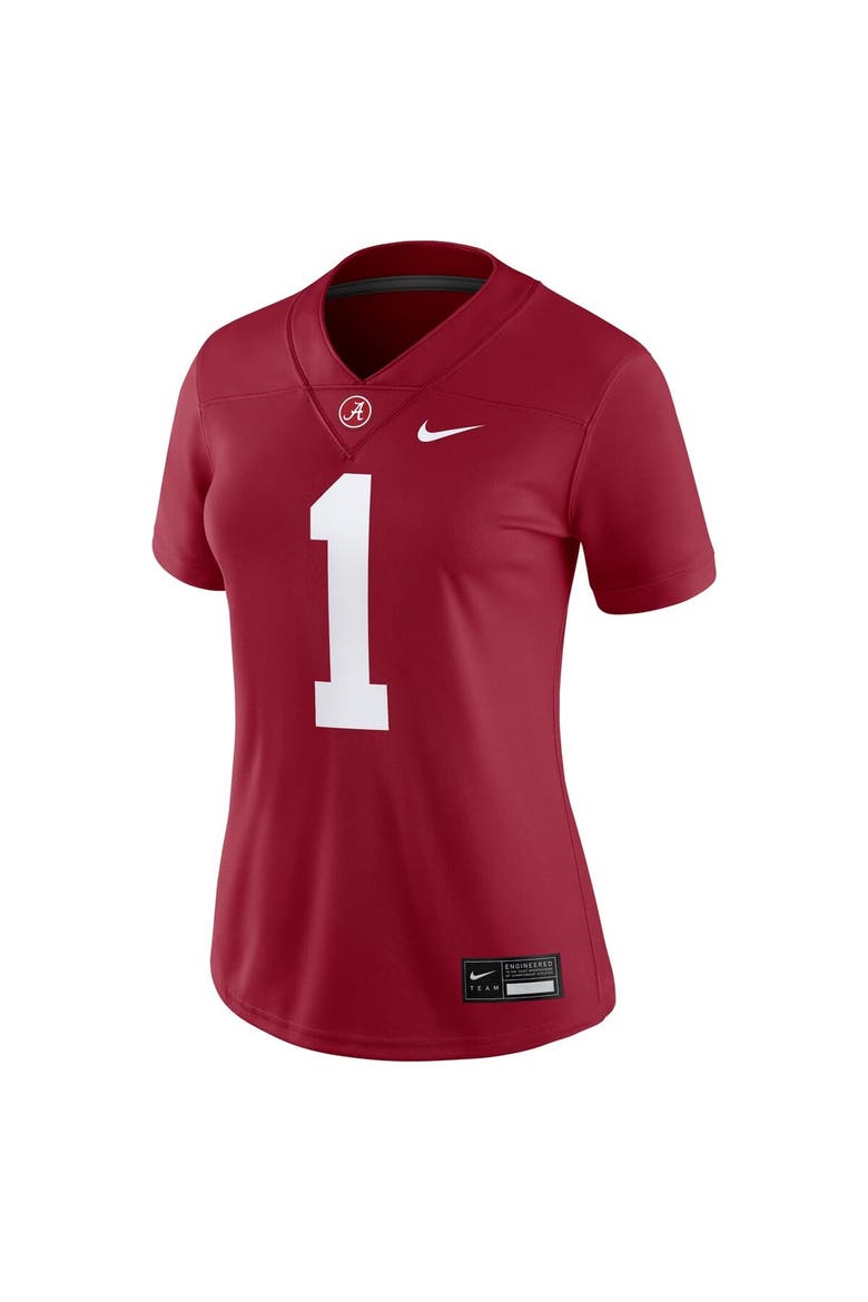 Women's Nike #1 Crimson Alabama Crimson Tide Game Jersey, Alternate, color, Crimson