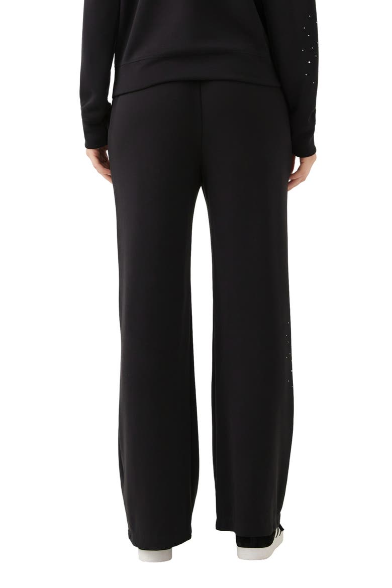 Embellished Wide Leg Sweatpants, Alternate, color, BLACK