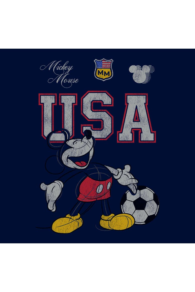 Boy's Mickey & Friends Happy Soccer Pose  Graphic T-Shirt, Alternate, color, Navy Blue