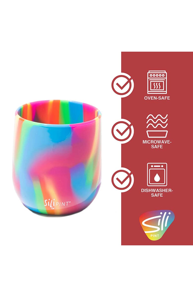 Silipint Silicone 12oz Stemless Wine Glasses 4 Pack, Alternate, color, Multicolored