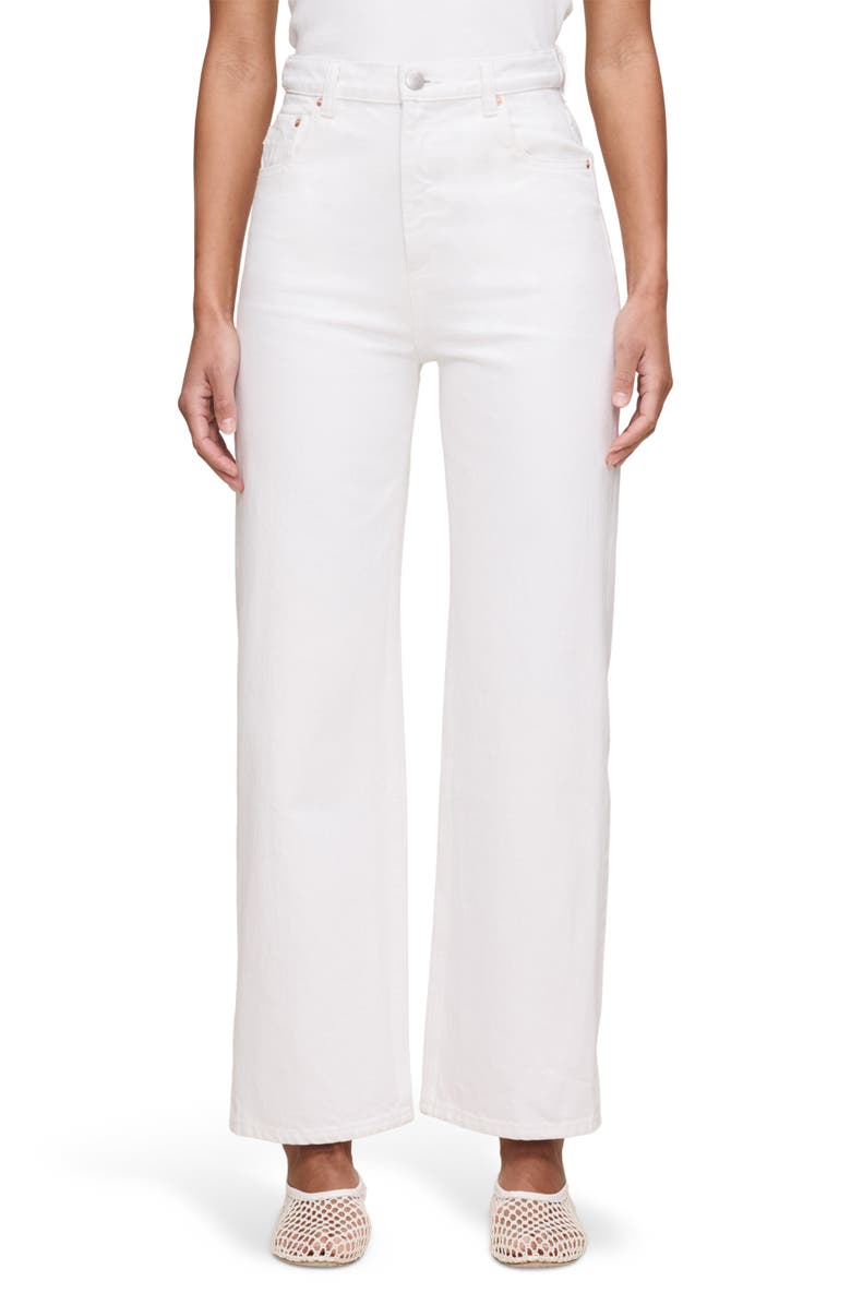 DL1961 Karmine Refined High Waist Ankle Wide Leg Jeans, Main, color, White
