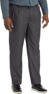 Oak Hill by DXL Big & Tall Micro Check Pleated Dress Pants