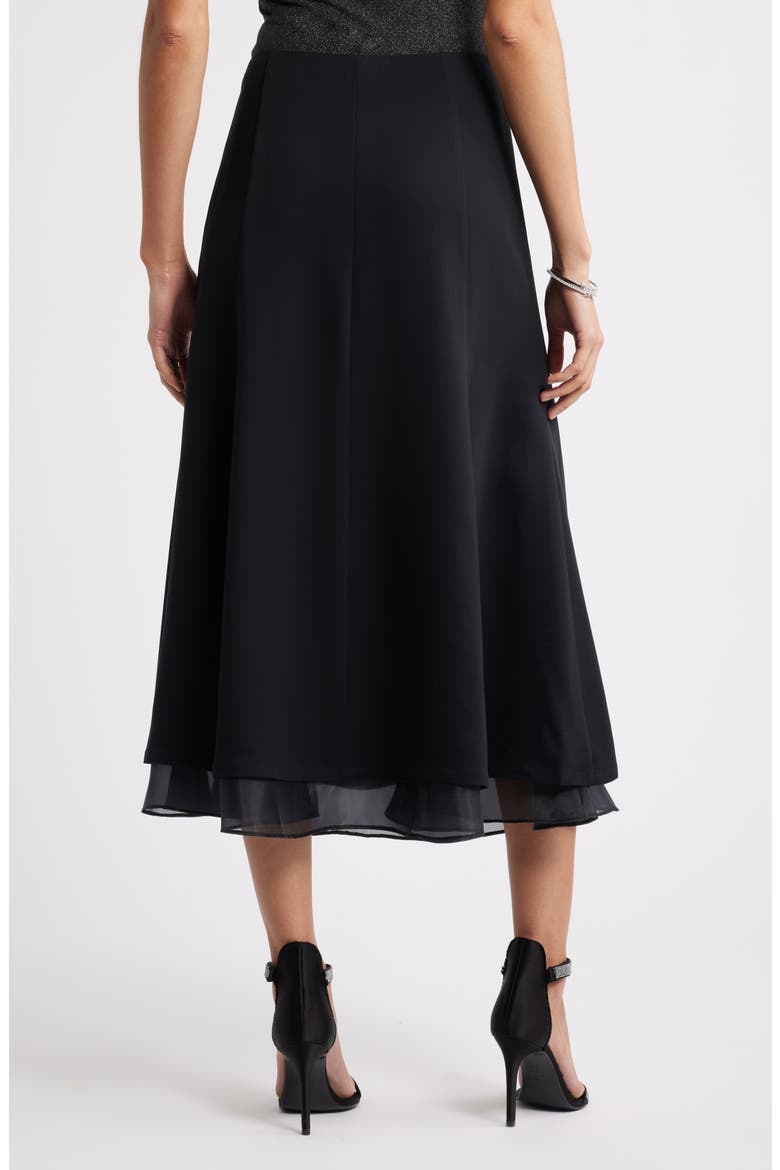 Seamed Layered Midi Skirt, Alternate, color, BLACK