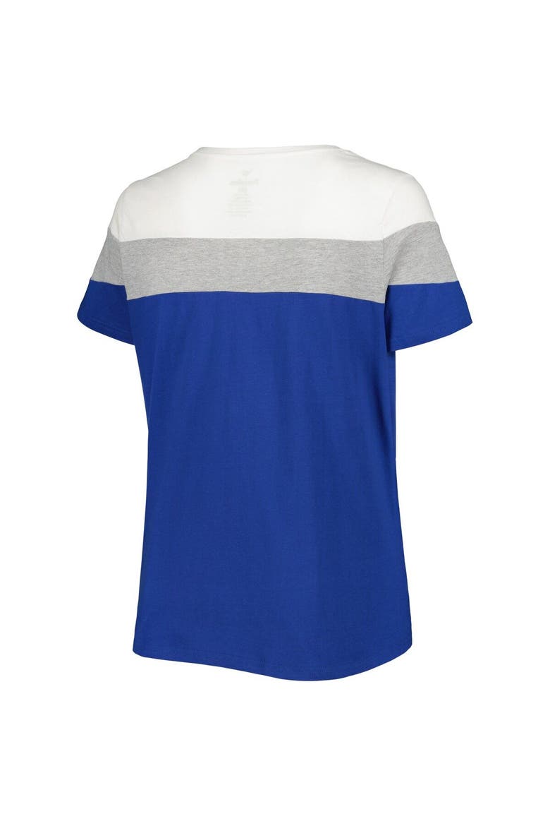 Women's Royal/Heather Gray Chicago Cubs Plus Size Colorblock T-Shirt, Alternate, color, Royal