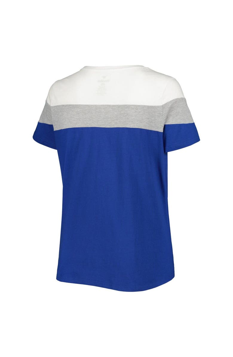 PROFILE Women's Royal/Heather Gray Chicago Cubs Plus Size Colorblock T-Shirt, Alternate, color, Royal