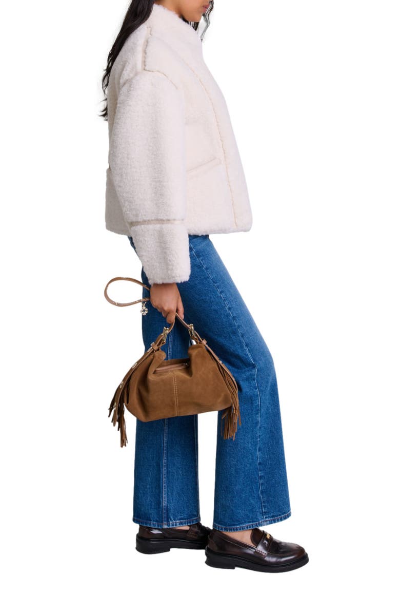 maje Short faux fur coat, Alternate, color,