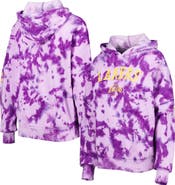 New Era Women's New Era Purple Los Angeles Lakers Brushed Cotton Tie-Dye Pullover Hoodie