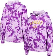 New Era Women's New Era Purple Los Angeles Lakers Brushed Cotton Tie-Dye Pullover Hoodie