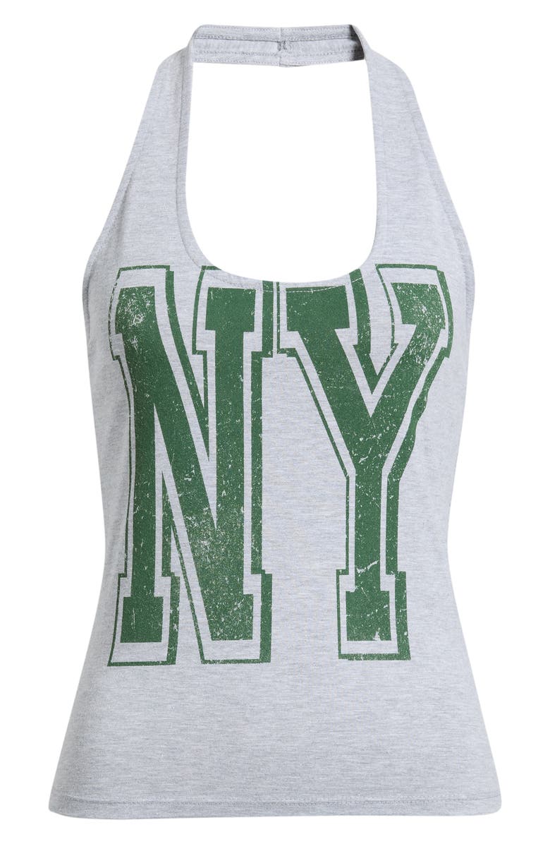Vinyl Icons NY Halter Top, Alternate, color, Heather Grey