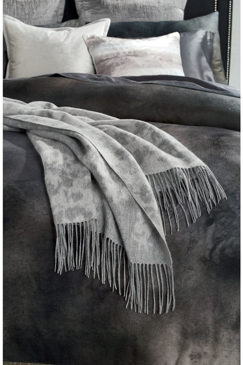 Orchid Wool Throw Blanket, Alternate, color, GREY