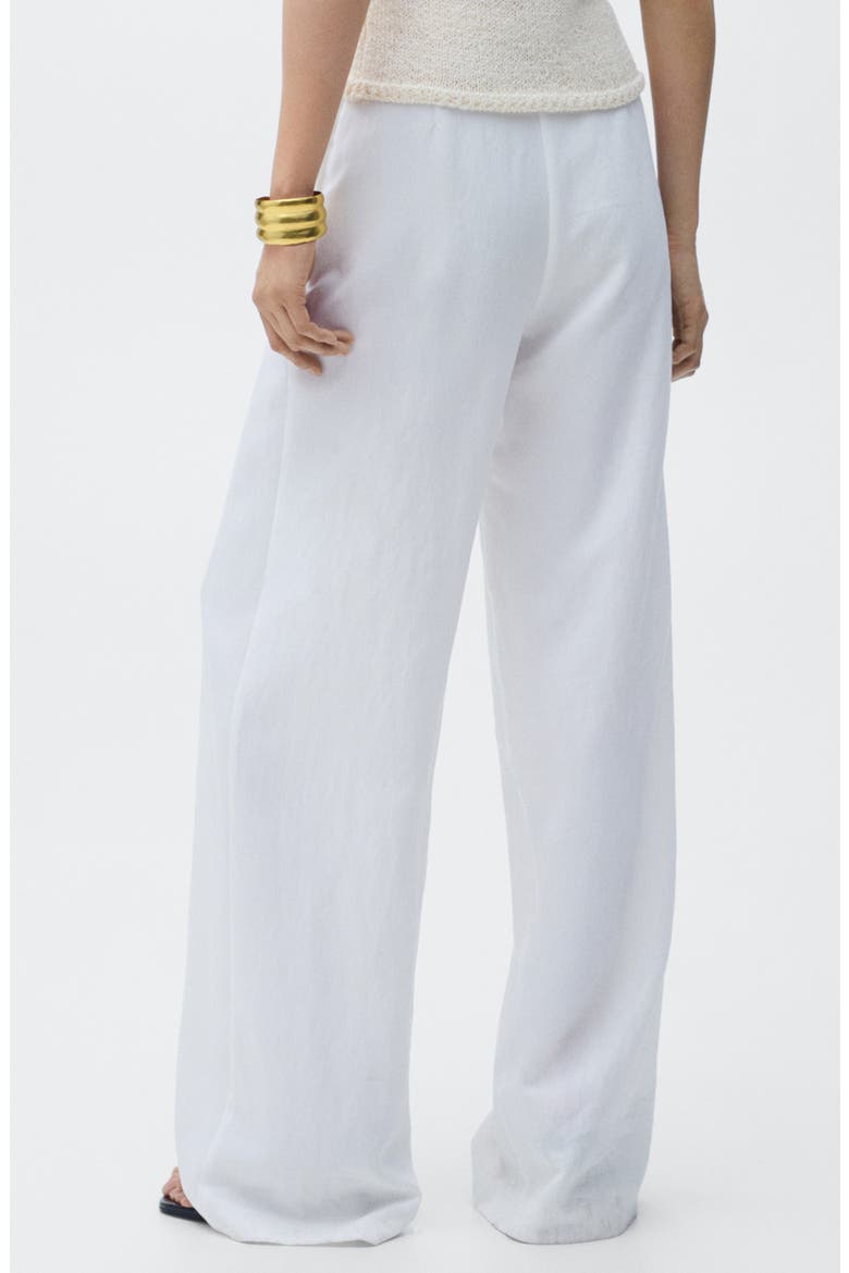 Tie Belt Wide Leg Pants, Alternate, color, WHITE