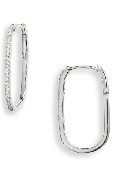 Demi Fine Skinny Oval Hoop Earrings