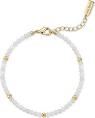 st. Moran 14k Yellow Gold Plated Moonstone Beaded Bracelet