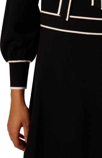 Long Sleeve Twofer Polo Sweater Dress