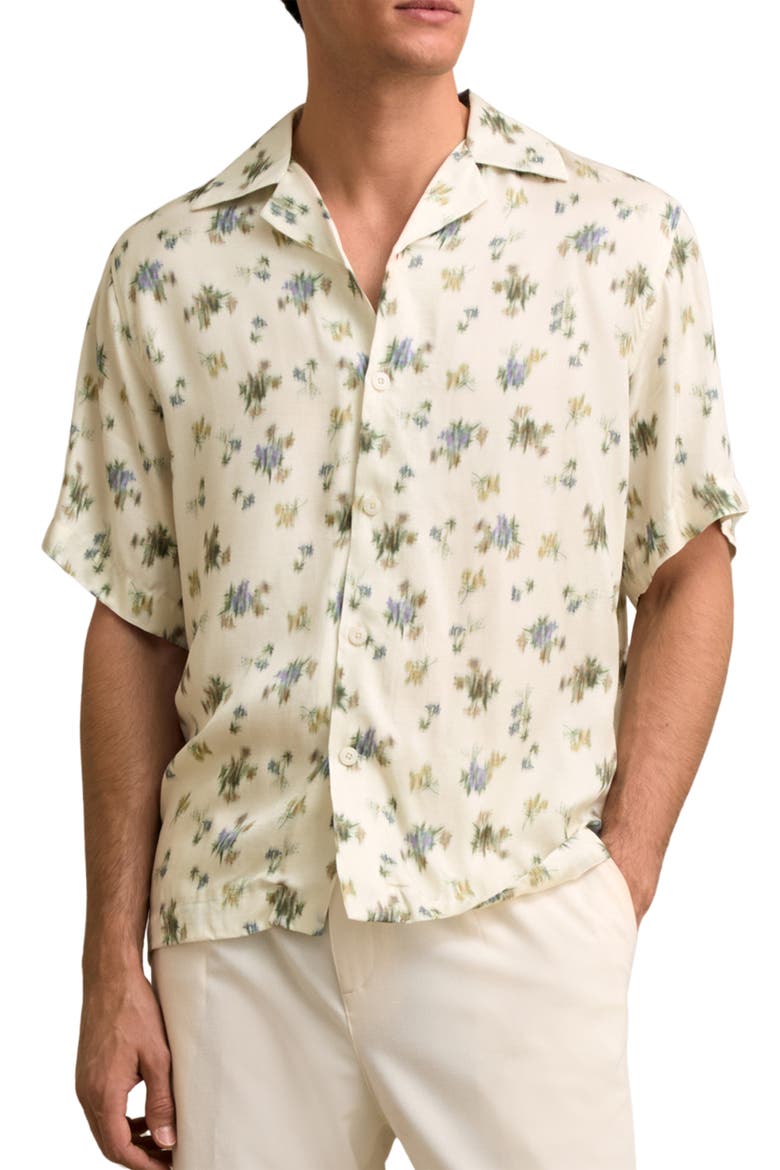Fade Floral Camp Shirt, Main, color, OFF WHITE