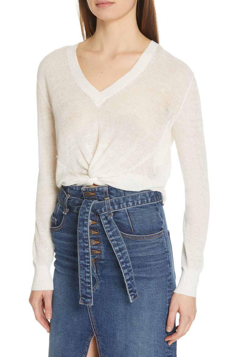 Soren Linen Blend Sweater, Alternate, color, IVORY