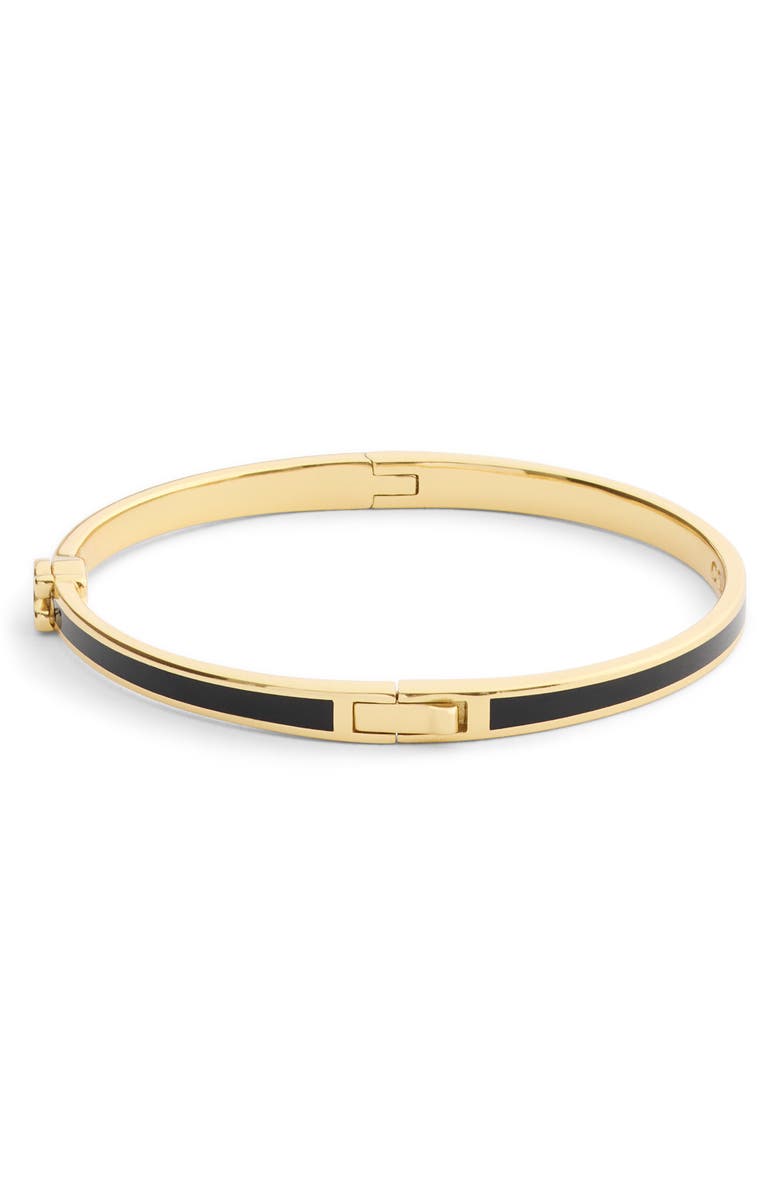 COACH Sculpted C Enamel Boxed Hinge Bangle, Alternate, color, Gold/ Black