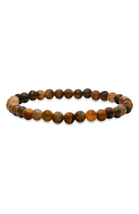 Tiger's Eye Beaded Stretch Bracelet