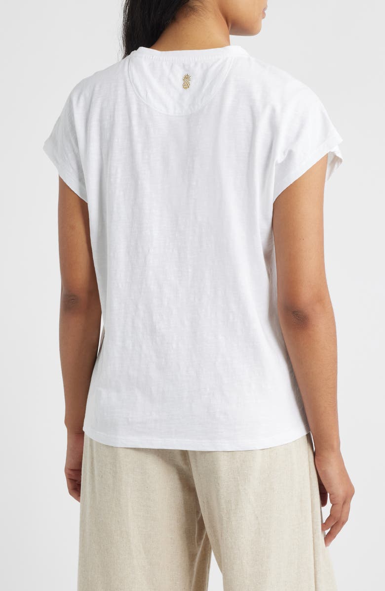 Tommy Bahama Tropic Twist Sequin Embroidery Organic Cotton T-Shirt, Alternate, color, White